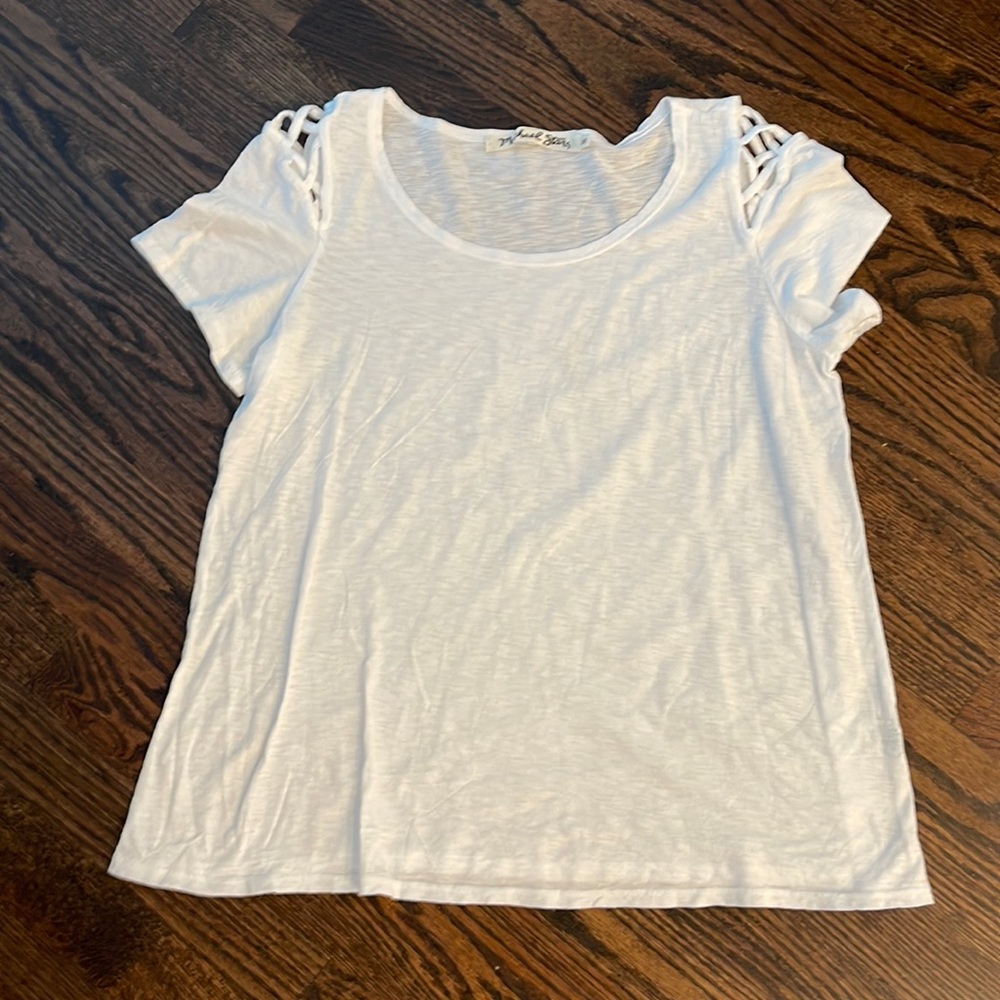 NWOT Michael Stars Darling Top with Cris’s‎ cross details on sleeve!